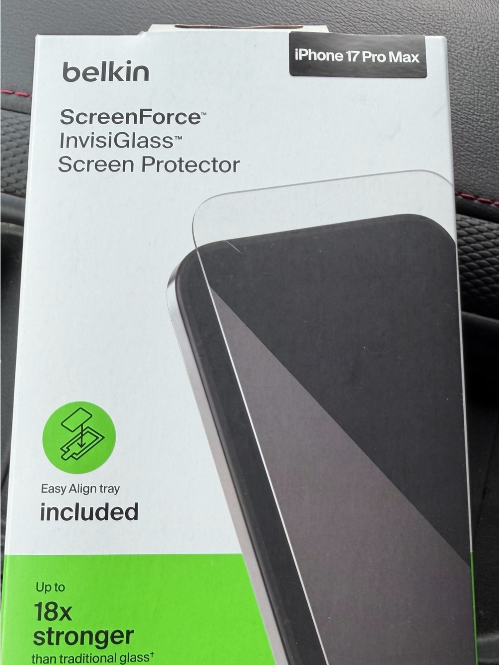 Belkin InvisiGlass Screen Protector - iPhone 17 Pro Max. Brand new. Unopened box
